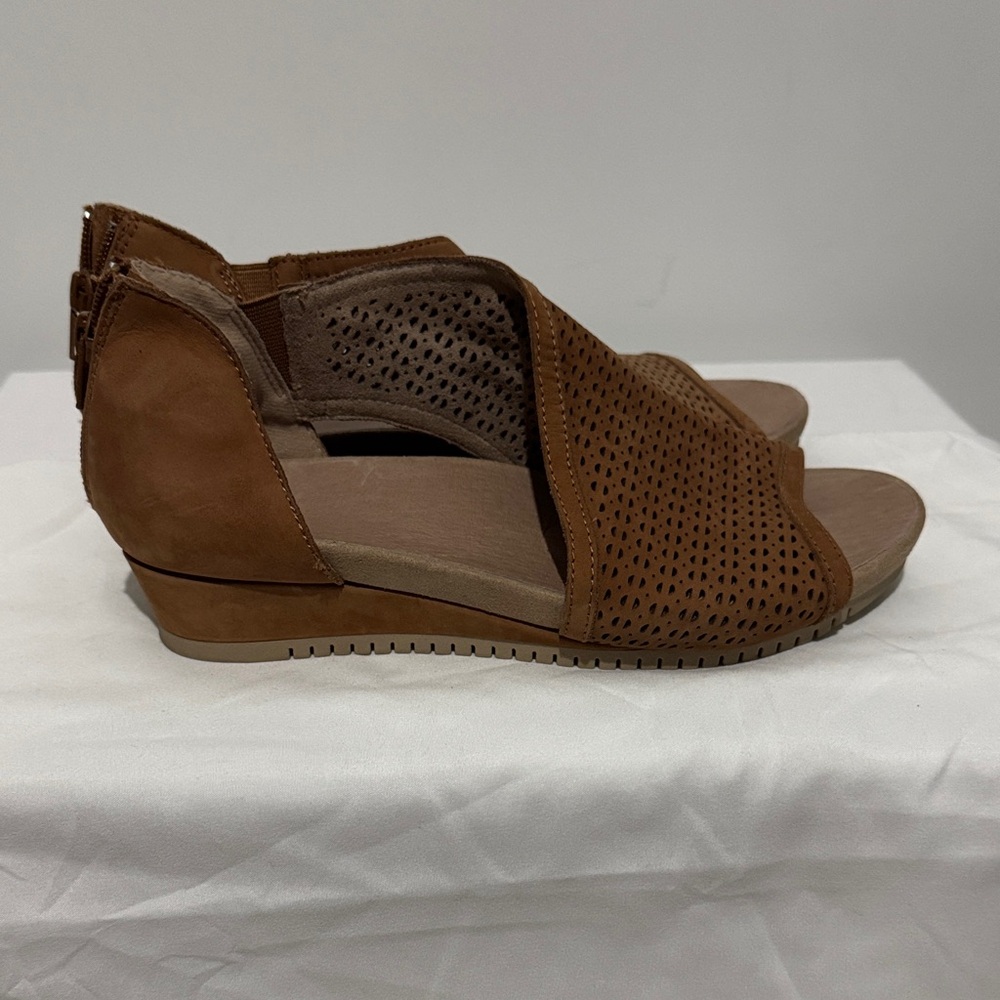 Earth Tan Perforated Sandals - Picture 2 of 5